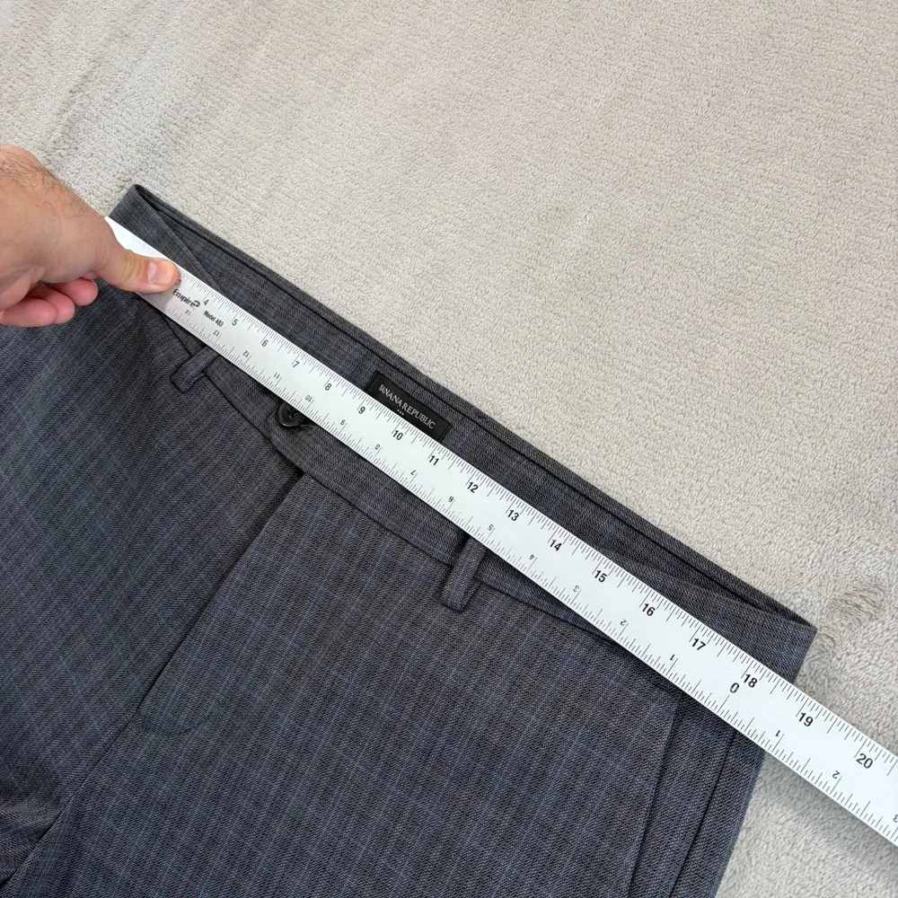 Banana Republic Slim‎ Tapered Fit Trouser Pants in Grey Plaid Men 36x33 Preppy